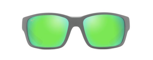 Maui Jim Men's Mangroves Polarized Wrap Sunglasses, Matte Dark Grey w/Lt Grey Int/MAUIGreen, Medium