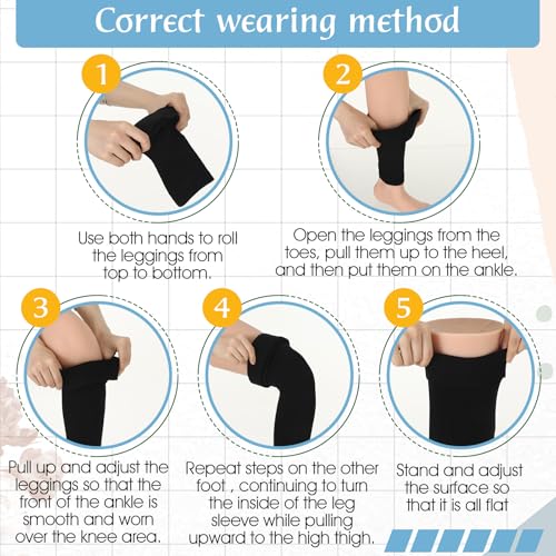 Thigh High Compression Stockings 20-30 Mmhg Compression Leg Sleeves with Silicone Anti-slip Strap Footless Compression Socks for Sport Running Edema, Black, XL