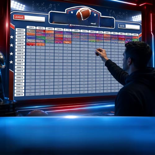WishWeaver 2026-2027 Fantasy Football Draft Board Kit with 692+ Labels - Red & Blue Variants