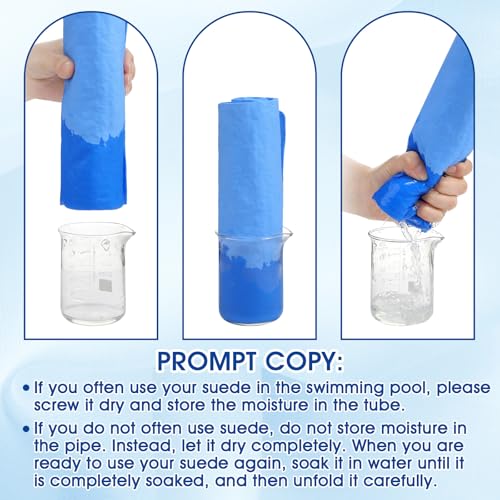 Swim Chamois Towel 2 Pack - Blue & Grey, 17 x 26 Inches, Quick Dry & Absorbent