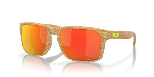 Oakley Men's OO9244 Holbrook Low Bridge Fit Rectangular Sunglasses, Matte Stone Desert Tan/Prizm Ruby Polarized, 56 mm