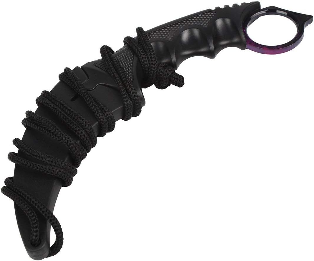 Andux Karambit Camping Hunting Tool with Cord ZD-01 (Purple-White)