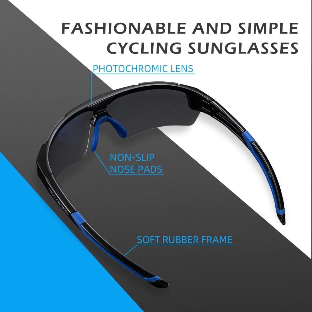 ROCKBROS Photochromic Sunglasses for Men Women Safety Cycling Glasses UV Protection Outdoor Sport Sunglasses