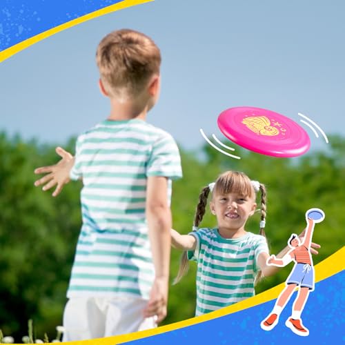 Wham-O 9 Inch Flying Disc Set - Lightweight Outdoor Lawn Games for Kids & Family - 4 Pack