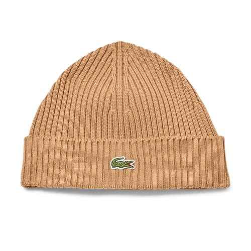 Lacoste Unisex-Adult Rib Knit Brushed Wool Beanie