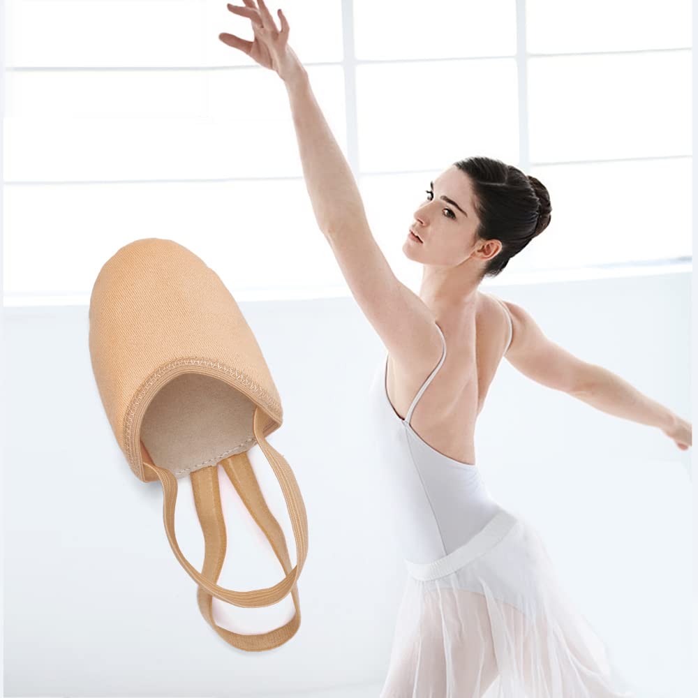 Stelle Half Soles Dance Shoes Women Men Canvas Lyrical Pirouette Ballet Shoes Turners Dance Shoes for Contemporary (Sand,7.5/8.5)