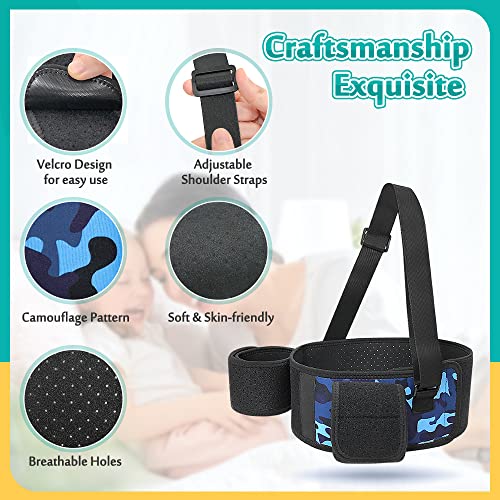 Kids Shoulder Immobilizer Sling with Waist Strap - Blue Camo Child Support Brace for Injury