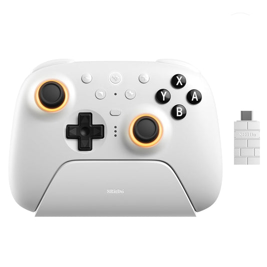 8BitDo Ultimate 2 Bluetooth Controller for Switch, Switch 2, PC&Windows,Switch Pro Controller with TMR Joysticks,Tactile/Hall Triggers,Programmable L4/R4 Bumpers,2 Back Paddle Buttons,RGB Ring,Yellow