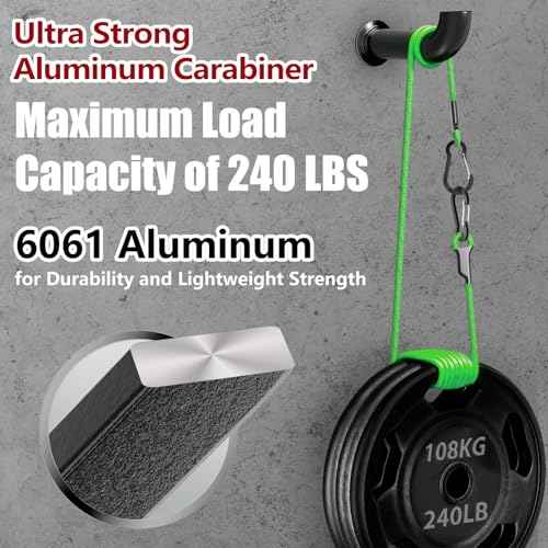 sprookber 3.2 Inch Aluminum Carabiner Clips D Ring, Caribeaner Spring Snap Hook with Keychain for Camping, Hiking, Gym & Outdoor Gear, Set of 10