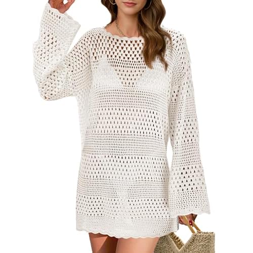 Buauty Womens Swimsuit Coverup Crochet Swim Cover Ups Bikini Bathing Suits Swimwear 2025 Summer Beach Dress Vacation Outfits