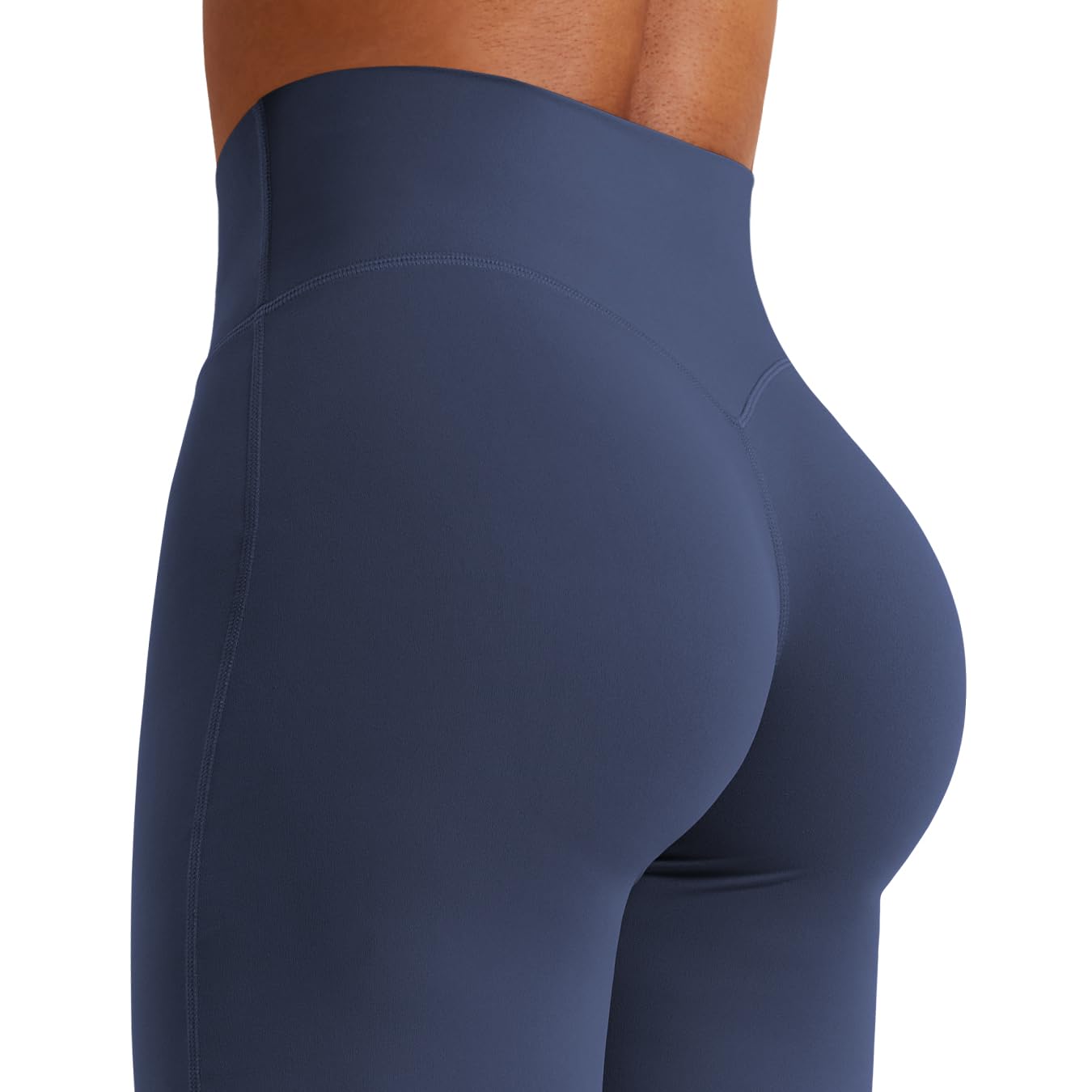 YEOREO Workout Leggings Womens No Front Seam Straight Leggings 33" High Waist Buttery Eddiy Gym Yoga Pants Navy Blue S