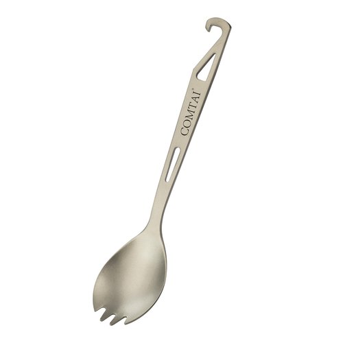 COMTAI 6.4-Inch Multifunctional Titanium Spoon, Fork and Spoon with Opener, Camping Gear for Outdoor, Backpacking and Hiking