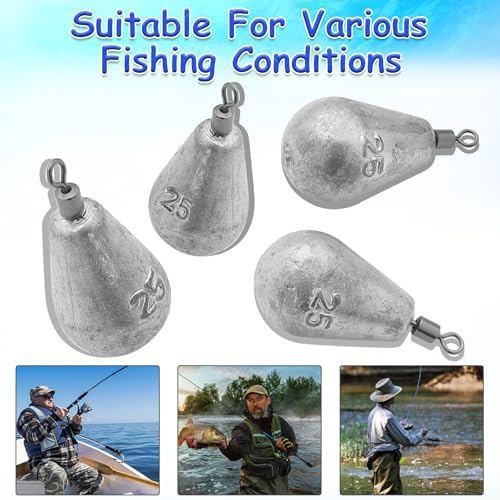 2oz Drop Shot Fishing Sinkers - 5pcs Swivel Bell Lead Weights