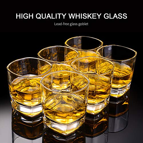 Heavy Base Whiskey Glasses Set of 12 - 8 oz Classic Lead-Free Glassware