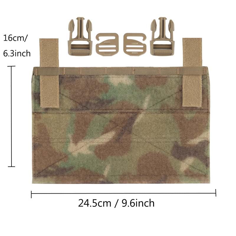 Aekvinks Tactical Gear Crye Precision Front Panel Hook and Loop Placard Platform with Buckle Tactical Vest Adaptive Accessory Plate Board 9.6 * 6.3'' Camo
