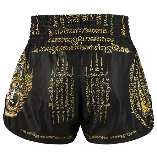 Muay Thai Boxing Shorts - Large Retro Classic Slim Fit MMA Kickboxing Set
