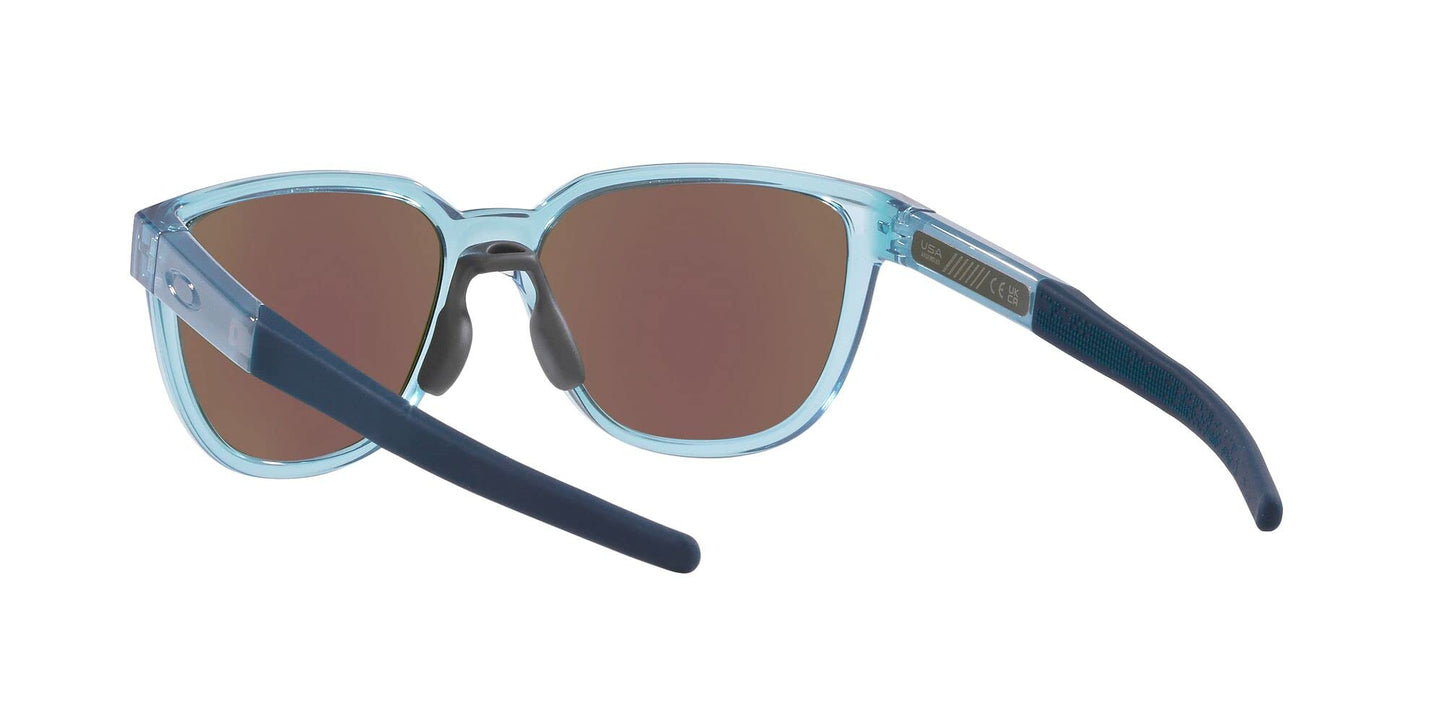 Oakley Men's OO9250A Actuator Low Bridge Fit Rectangular Sunglasses, Transparent Stonewash/Prizm Sapphire, 57 mm