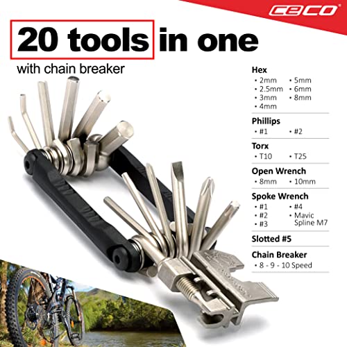 Heavy Duty Bike Multi-Tool with Chain Breaker - Compact Portable Cycling Repair Kit