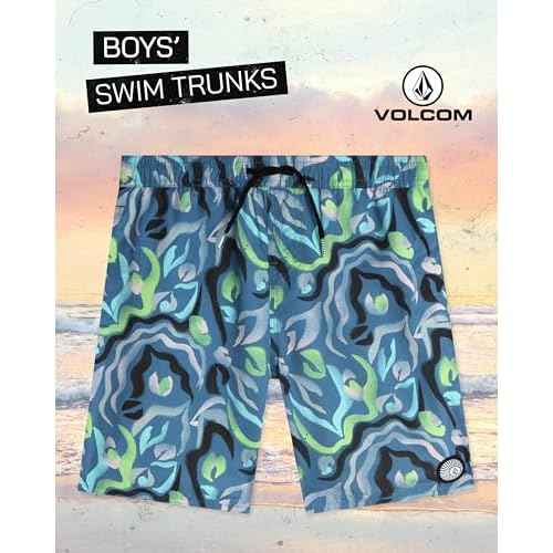 Volcom Boys Swim Trunks - UPF 50+ Quick Dry Board Shorts with Drawstring Waist - Bathing Suit Swimsuit for Boys (Size: 8-16)