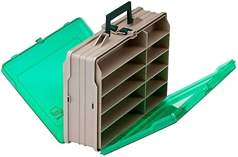 Double Side Tackle Box with 19 Compartments Sandstone and Green