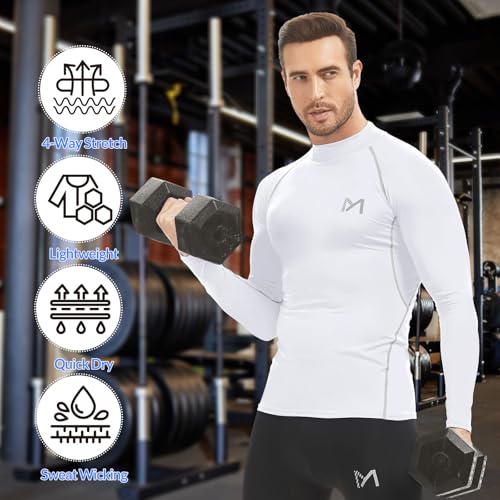 Mens Men's Compression Shirt Long Sleeve Athletic Workout Shirt