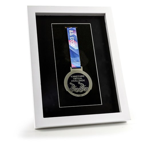 Solid Wood Medal Display Case, Display Frame for Display and Storage of Sports Medals, Military Medals, Badge (White, 9x13inch)