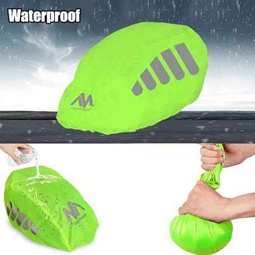 Bike Helmet Cover, HIKERBRO Waterproof Bike Helmet Cover with Reflective Strip, Night Visual Mountain Bicycle Helmets Covers, Windproof Breathable Cycling Helmet Cover