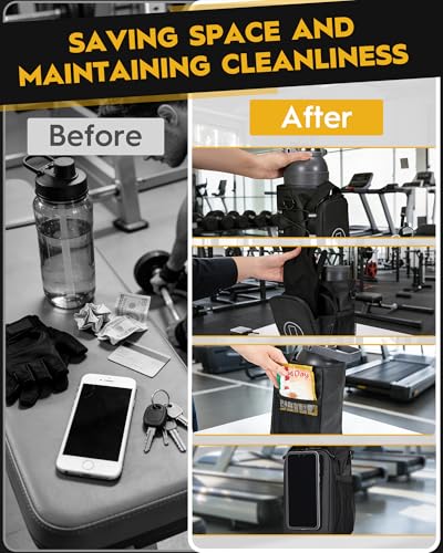 Magnetic Gym Bag with Water Bottle Holder & Phone Mount - Men’s Workout Organizer