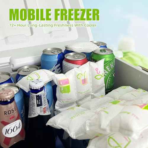 WORLD-BIO Dry Ice Packs for Shipping & Coolers, Shipping Ice Sheets for Coolers Reusable, Long Lasting Dry Ice for Shipping Food, Keep Food Drink Cold,17'' X 9.3'' 96 Cells