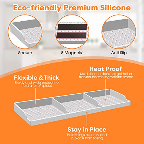Hydream 30 Inch Magnetic Silicone Stove Top Shelf - Light Grey