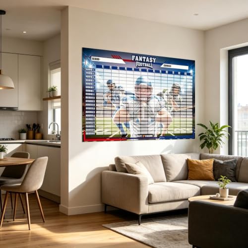 Fantasy Football Draft Board Kit 2026-2027 - 160cm Vinyl Board with 600+ Labels for League Drafts
