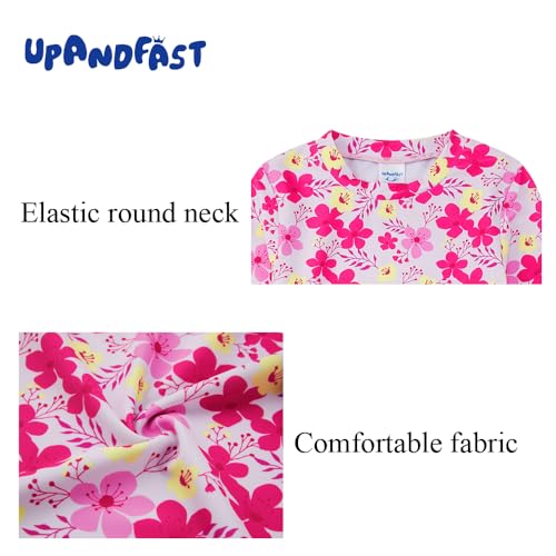 upandfast Girls Rash Guard Set Long Sleeve Two Piece Swimsuit with UPF 50+ Sun Protection for Girls 3-8 Years