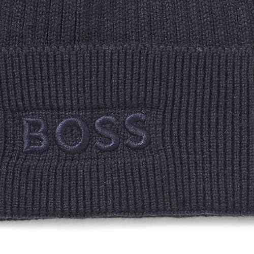 BOSS Men's Magico Ribbed Mixed Material Beanie
