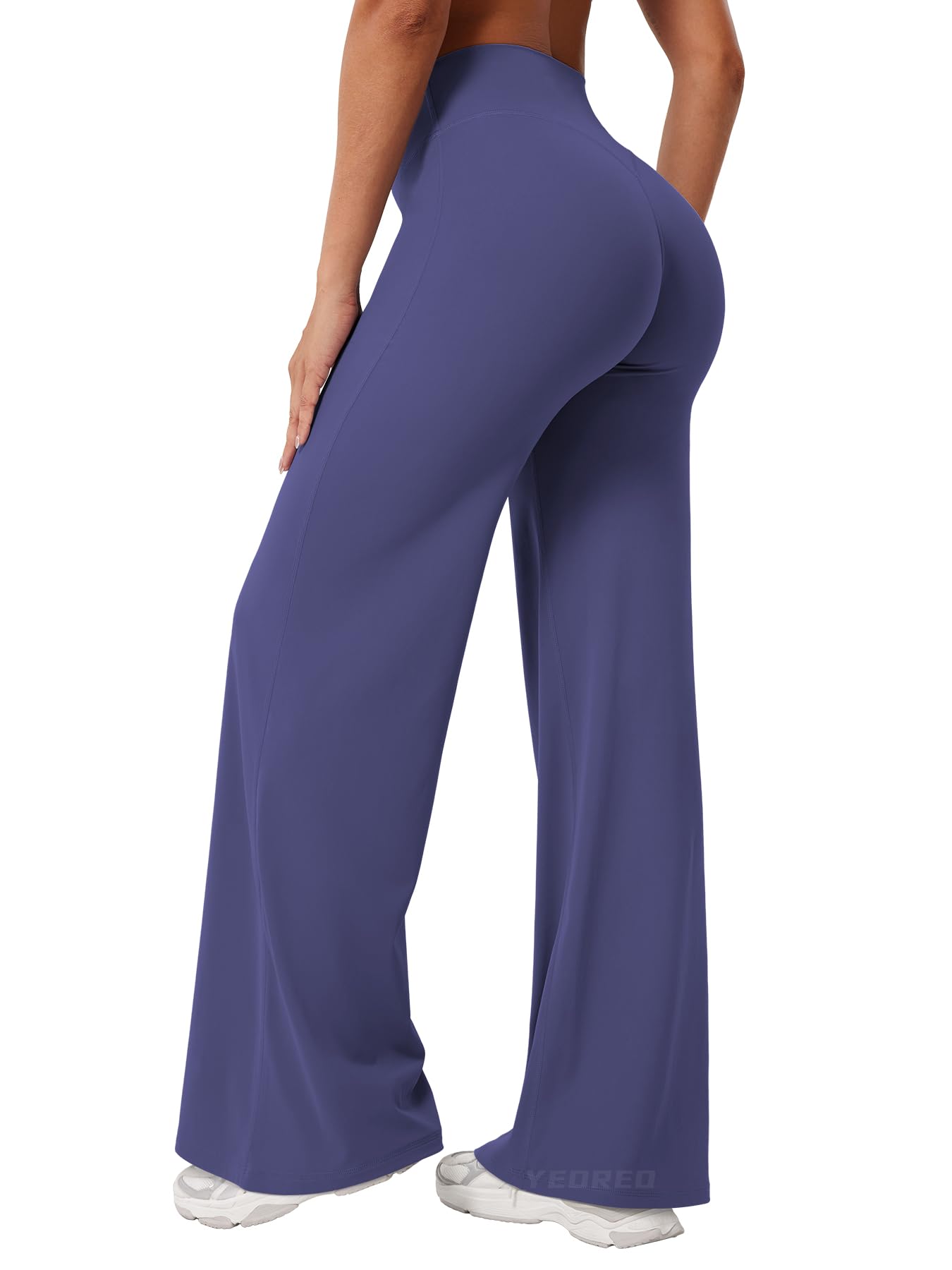 YEOREO Workout Leggings Womens No Front Seam Straight Leggings 31.5" High Waist Buttery Eddiy Gym Yoga Pants Deep Cobalt L