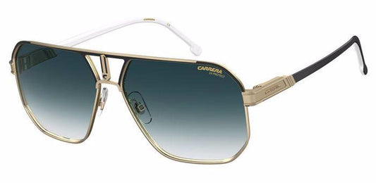 Carrera CA1062/S 2M2 62MM Black-Gold / 08 DK Blue Shaded Square Sunglasses for Men + BUNDLE With Designer iWear Complimentary Eyewear Kit