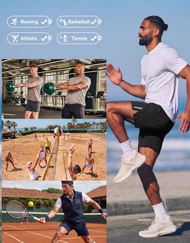 Men's Athletic Running Shorts 7 Inch Quick Dry with Zip Pockets