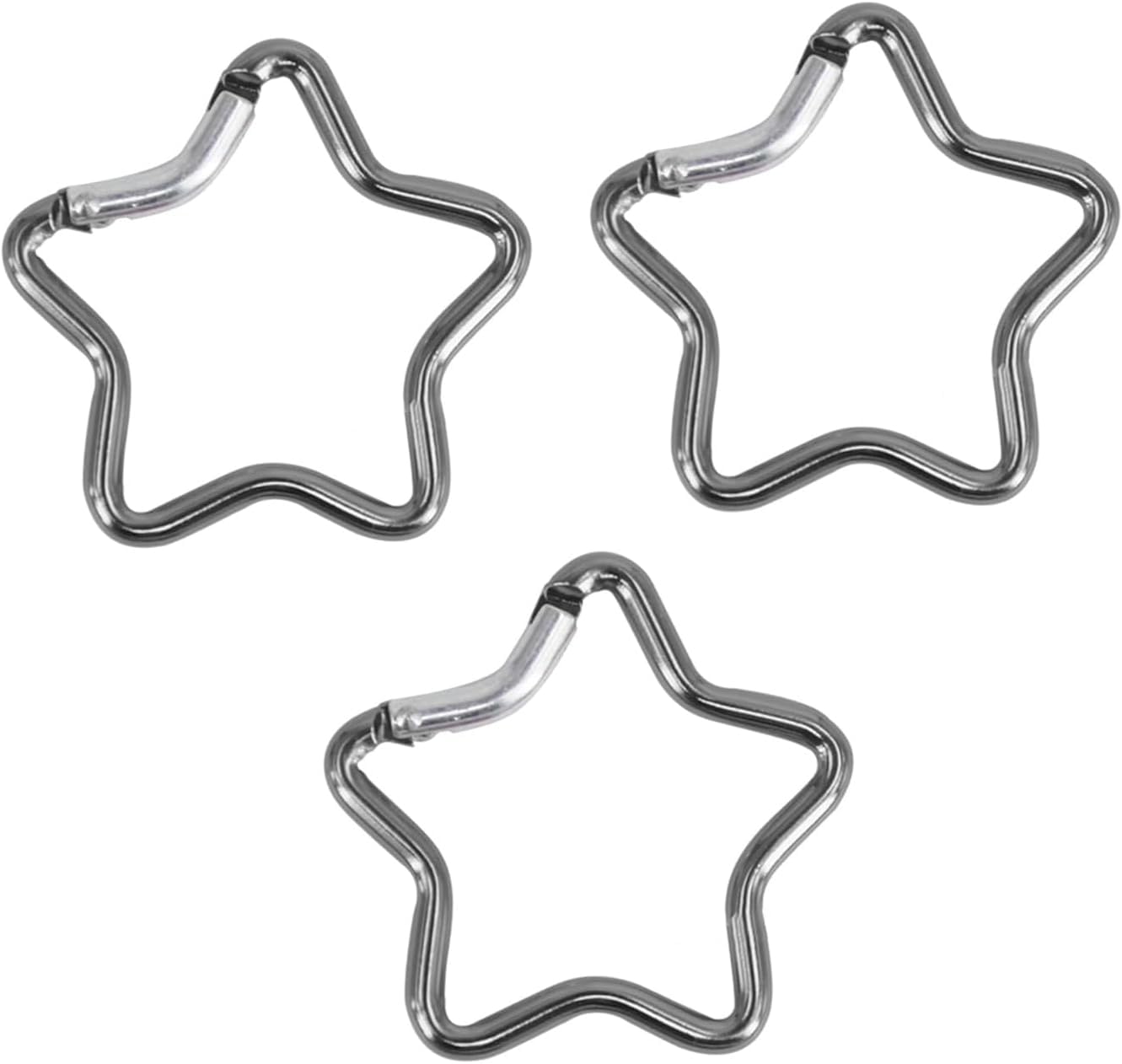 3Pcs Silver Carabiner Clip Star Shaped Climbing Buckle Aluminum Alloy Heavy Duty Keyring Hook for Camping Fishing Hiking Traveling Spring Loaded and Keychain Carabiners Accessories,Outdoor