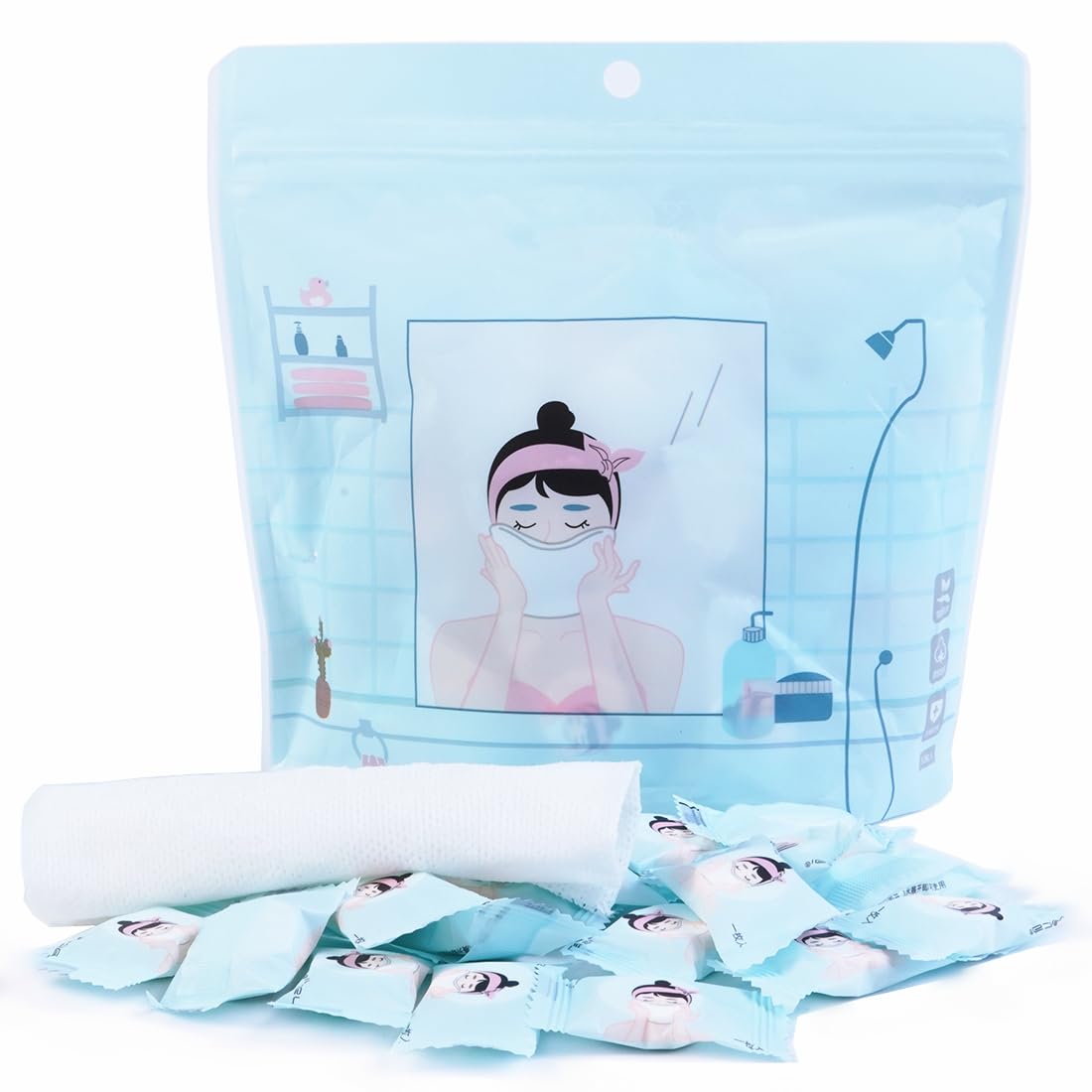 VanFn Disposable Towel, Compressed Towel, Mini Disposable Compressed Washcloth, Cotton Portable Disposable Compressed Towels Perfect for Travel, Home & Outdoor Activities, Nacai Series (50)