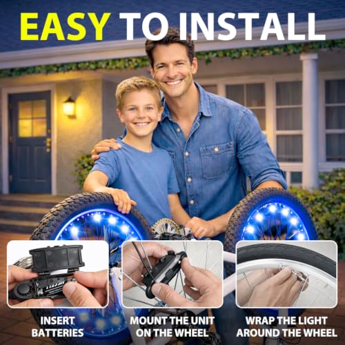 Bike Wheel Lights 2-Pack - 7 Color LED Spoke Lights for Night Riding