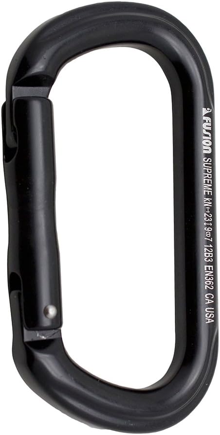 Fusion Climb Supreme II Aluminum Oval-Shape Carabiner 5-Pack,Black,One Size,(FP-9318-BLK-5P)