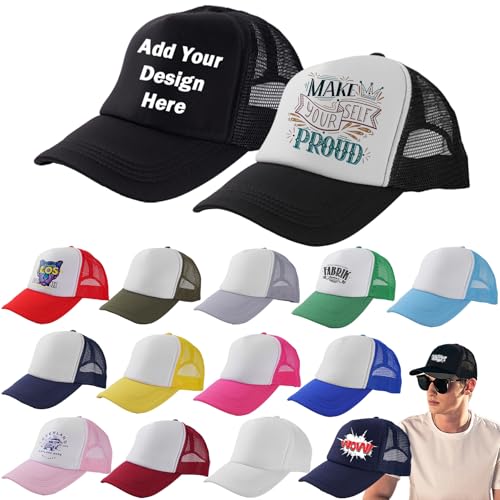 Multicolor Trucker Hats Bulk Pack - Sublimation Blank Mesh Baseball Caps for Men Women