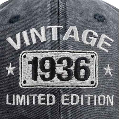 Vintage 1925-2005 Limited Edition Hats for Men Women, Personalized 20th-100th Birthday Gifts for Dad Mom Retirement