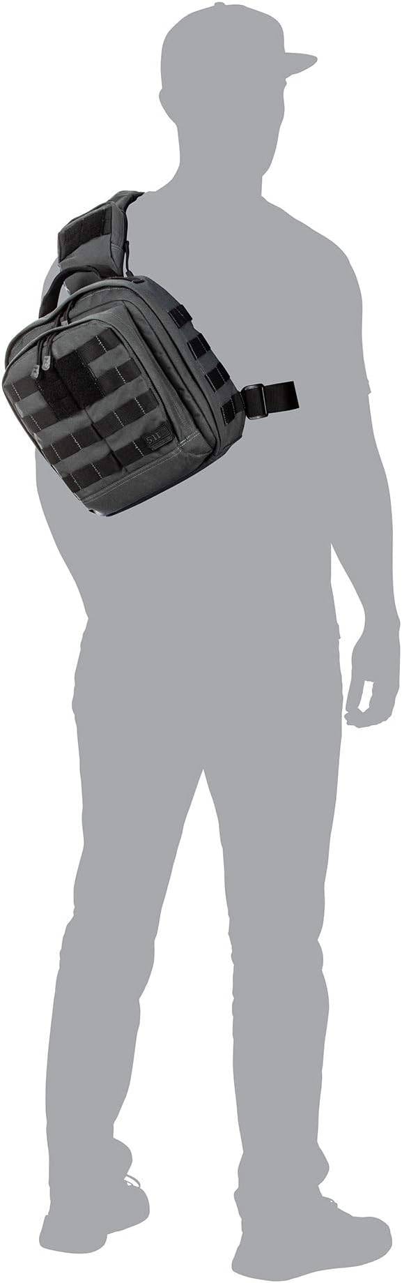 5.11 Tactical Sling Bag Pack MOAB 6, Shoulder Crossbody Military Bag, 11L, Black, Style 56963ABR