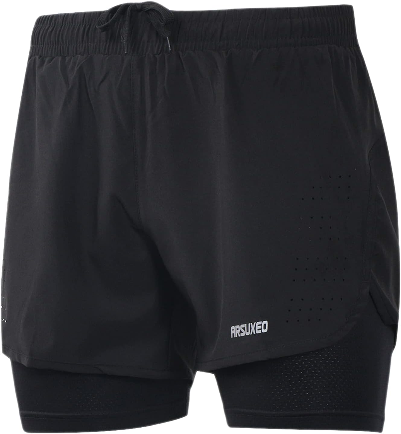 ARSUXEO Men's Active Training Running Shorts 2 in 1