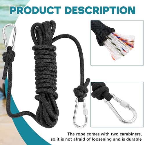 Floating Water Mat Tether Kit with 16ft Bungee Cord & Grommet - Watercraft Anchor Accessories
