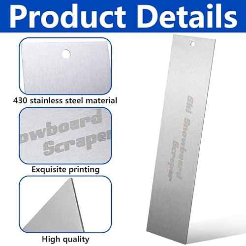 2 Pcs Stainless Steel Ski Scrapers, Snowboard Scraper Repair Tool, Ski Snowboard Scraper for Base Maintenance and Smoothing