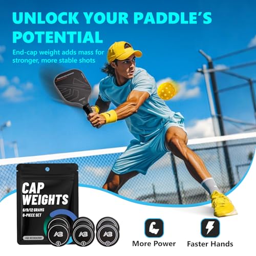 6-Piece Pickleball Paddle End Cap Weights Set for Balance & Control - Varied Weights