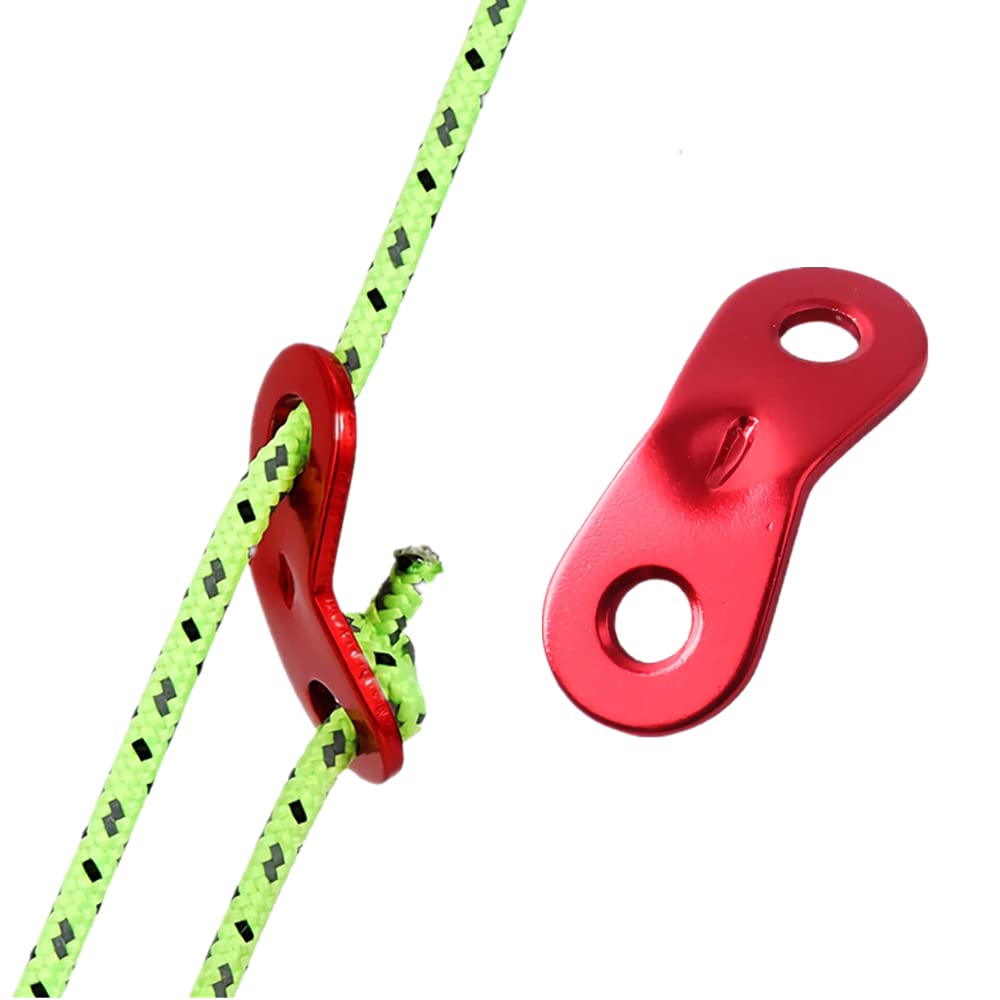 30 PCS Aluminum Alloy Tent Rope Tensioner Dual Holes Guyline Cord Camping Supplies Durable Cord Adjuster Wind Rope Buckle for Camping Hiking Outdoor Activity Tent Accessory