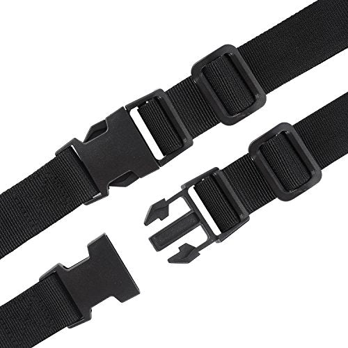 Heavy Duty Luggage Strap 68 Inch Black - 2 Pack for Travel & Camping - Wisdompro Variation