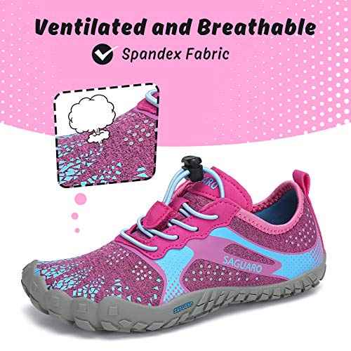 SAGUARO Kids' Barefoot Shoes Boys Girls Quick Dry Aqua Athletic Sneakers Lightweight Sport Footwear Toddler Water Shoes